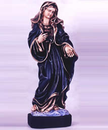 Imaculado Coração de Maria estilizado 30cm pintura envelhecida