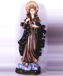 Imaculado Coração de Maria estilizado 40cm pintura envelhecida