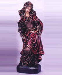 Santa Luzia estilizado 30cm pintura envelhecida