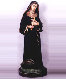 Santa Rita de Cássia estilizado 28cm pint. envelhecida